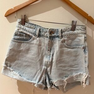 Zara Light Wash Distressed Denim Jean Shorts